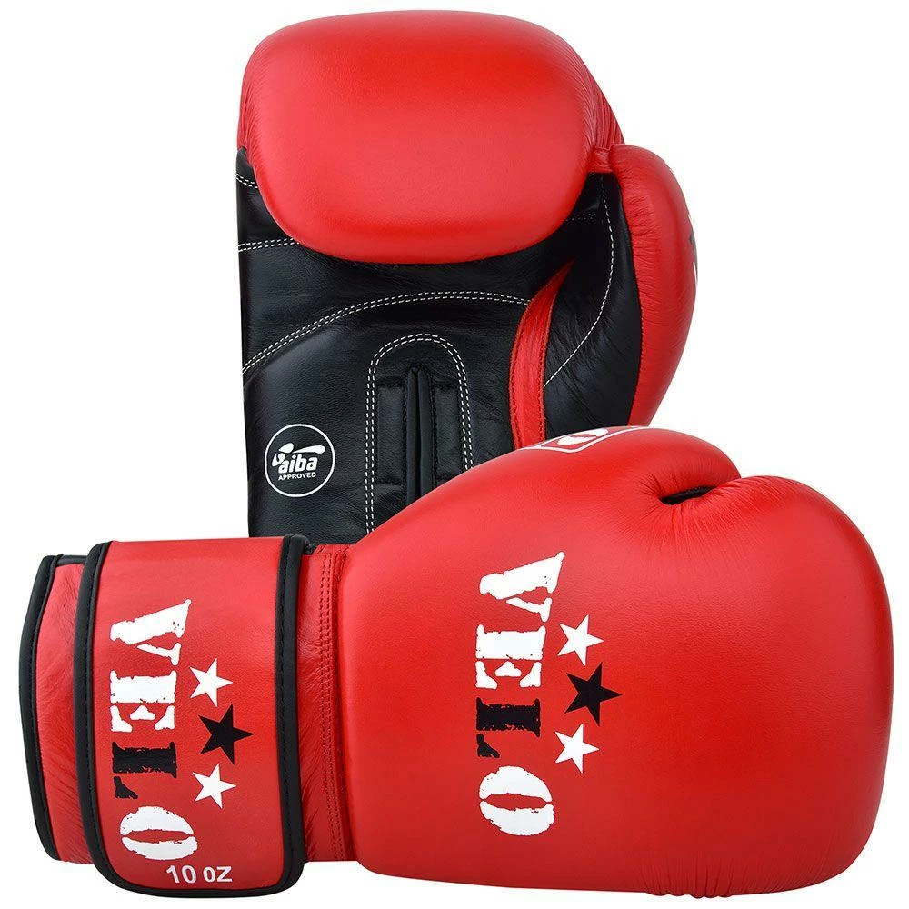 VELO AIBA Approved Competition Boxing Gloves Red