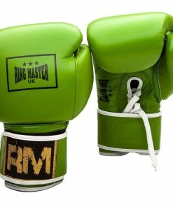 RingMaster Sports Boxing Gloves Genuine Leather Laceups & Velcro Hybrid Series