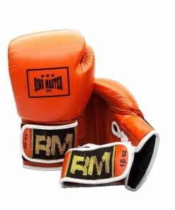 RingMaster Sports Boxing Gloves Genuine Leather Laceups & Velcro Hybrid Series