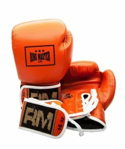 RingMaster Sports Boxing Gloves Genuine Leather Laceups & Velcro Hybrid Series
