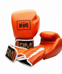 RingMaster Sports Boxing Gloves Genuine Leather Laceups & Velcro Hybrid Series