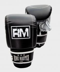 RingMaster Sports Synthetic Leather Bag Mitts Black Boxing