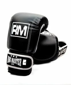 RingMaster Sports Synthetic Leather Bag Mitts Black Boxing