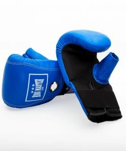 Boxing RingMaster Sports Genuine Leather Bag Mitts Blue