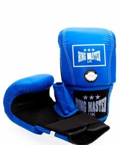 Boxing RingMaster Sports Genuine Leather Bag Mitts Blue
