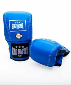 Boxing RingMaster Sports Genuine Leather Bag Mitts Blue