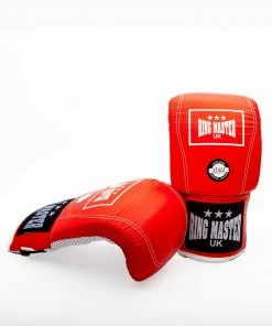 RingMaster Sports Genuine Leather Bag Mitts Red Boxing