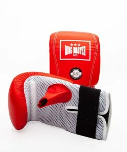 RingMaster Sports Genuine Leather Bag Mitts Red Boxing