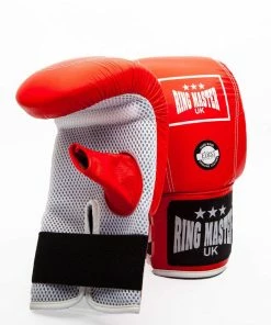 RingMaster Sports Genuine Leather Bag Mitts Red Boxing