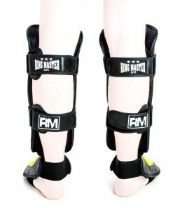 RingMaster Sports RingMaster Shin Instep Guard Genuine Leather Yellow And Black Kickboxing