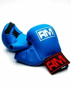 Martial Arts RingMaster Sports Synthetic Leather Karate Gloves Blue