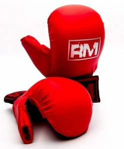 RingMaster Sports Synthetic Leather Karate Gloves Red Martial Arts