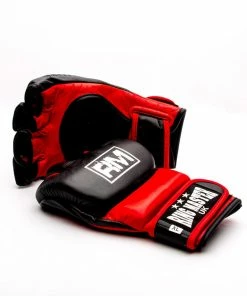 RingMaster Sports MMA Gloves Genuine Leather Black And Red