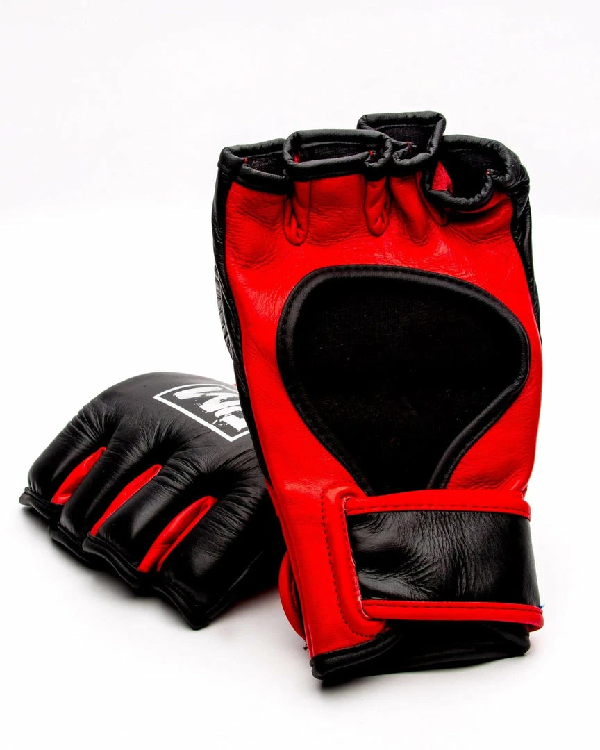 RingMaster Sports MMA Gloves Genuine Leather Black And Red