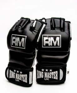 RingMaster Sports MMA Gloves Synthetic Leather Black And Silver