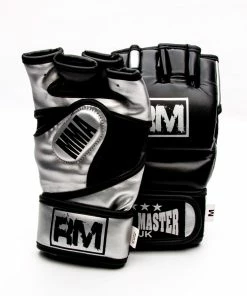RingMaster Sports MMA Gloves Synthetic Leather Black And Silver