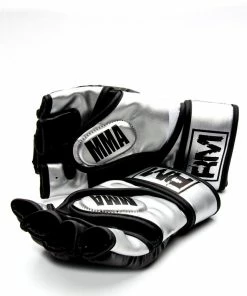 RingMaster Sports MMA Gloves Synthetic Leather Black And Silver