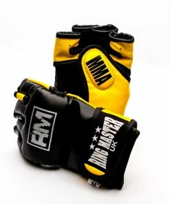 RingMaster Sports MMA Gloves Synthetic Leather Black And Yellow