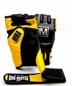 RingMaster Sports MMA Gloves Synthetic Leather Black And Yellow