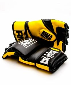 RingMaster Sports MMA Gloves Synthetic Leather Black And Yellow