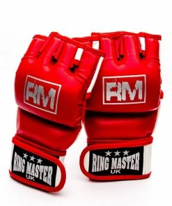 RingMaster Sports MMA Gloves Synthetic Leather Red And White