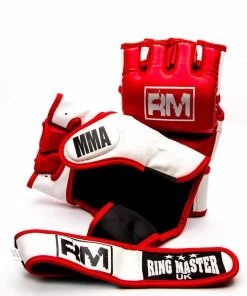 RingMaster Sports MMA Gloves Synthetic Leather Red And White