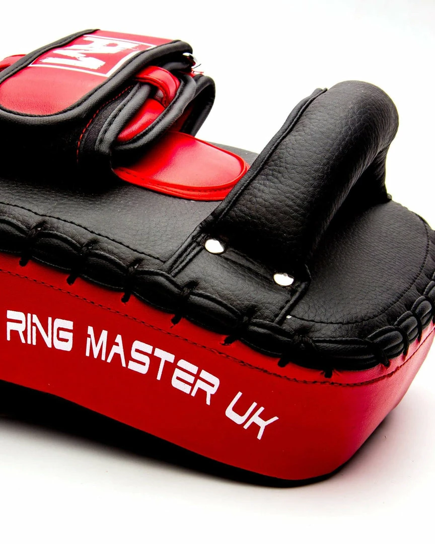 RingMaster Sports Arm Pads Synthetic Leather One Size Black And Red (Single Item) Kickboxing