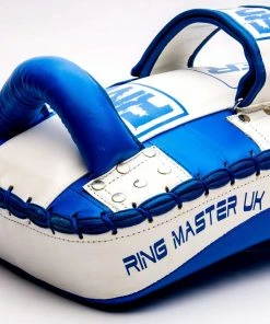 Kickboxing RingMaster Sports Arm Pads Genuine Leather One Size Blue And White (Single Item)