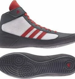 RingMaster Sports Adidas Havoc Grey/Red/White Wrestling Boots Brands