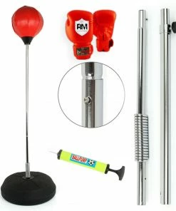 STANDING ADJUSTABLE PUNCH BAG BALL SET INCLUDES RINGMASTER SPORTS GLOVES MITTS BOXING UK NEW Kids