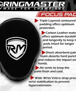 RingMaster Sports Ultralight Focus Pads Carbon Leather One Size Black Training