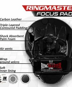 RingMaster Sports Ultralight Focus Pads Carbon Leather One Size Black Training