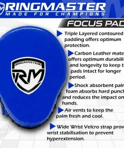 Training RingMaster Sports Ultralight Focus Pads Carbon Leather One Size Blue