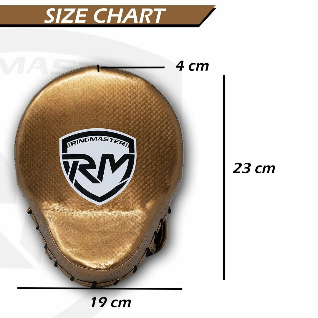 RingMaster Sports Ultralight Focus Pads Carbon Leather One Size Gold