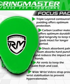 RingMaster Sports Ultralight Focus Pads Carbon Leather One Size Green Training