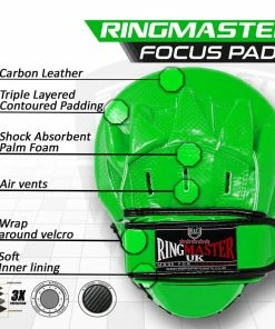 RingMaster Sports Ultralight Focus Pads Carbon Leather One Size Green Training