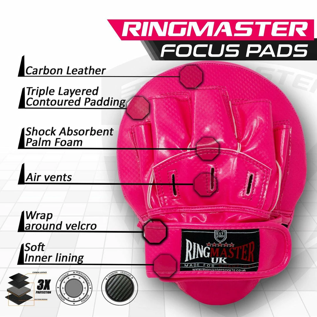 Training RingMaster Sports Ultralight Focus Pads Carbon Leather One Size Pink