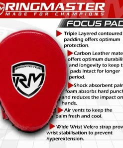 Training RingMaster Sports Ultralight Focus Pads Carbon Leather One Size Red