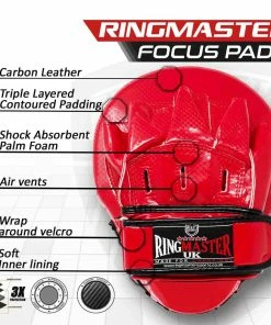 Training RingMaster Sports Ultralight Focus Pads Carbon Leather One Size Red