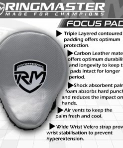 RingMaster Sports Ultralight Focus Pads Carbon Leather One Size Silver