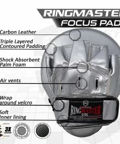 RingMaster Sports Ultralight Focus Pads Carbon Leather One Size Silver