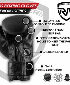 RingMaster Sports - Phenom 1 Kids Boxing Gloves CarbonTech Black