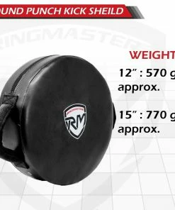 RingMaster Sports Round Kick Shield Synthetic Leather Black Training