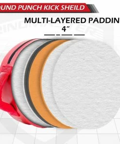 RingMaster Sports Round Kick Shield Synthetic Leather Red Training