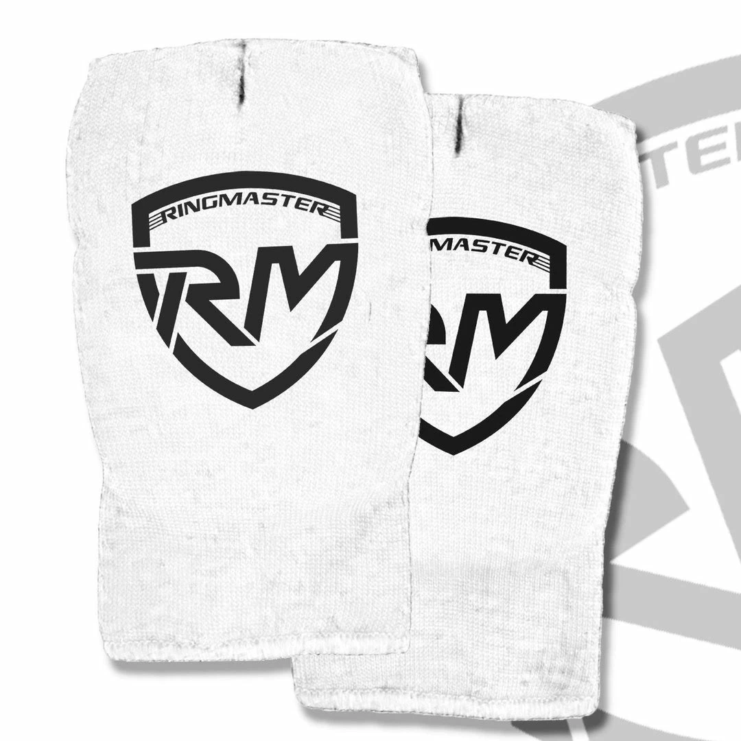 RingMaster Sports Slip On Elastic Hand Pads Mitts White