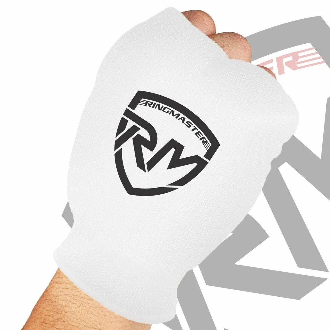 RingMaster Sports Slip On Elastic Hand Pads Mitts White