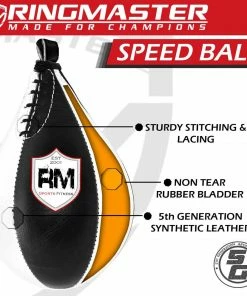 RingMaster Sports Speed Ball Synthetic Leather White/Black
