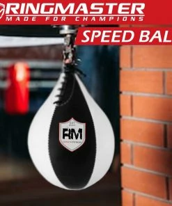RingMaster Sports Speed Ball Genuine Leather White/Black