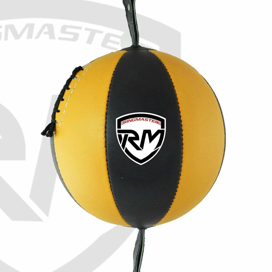 RingMaster Sports Double End Speed Bag Ball Synthetic Leather Gold/Black