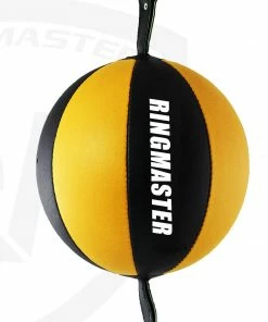 RingMaster Sports Double End Speed Bag Ball Synthetic Leather Gold/Black